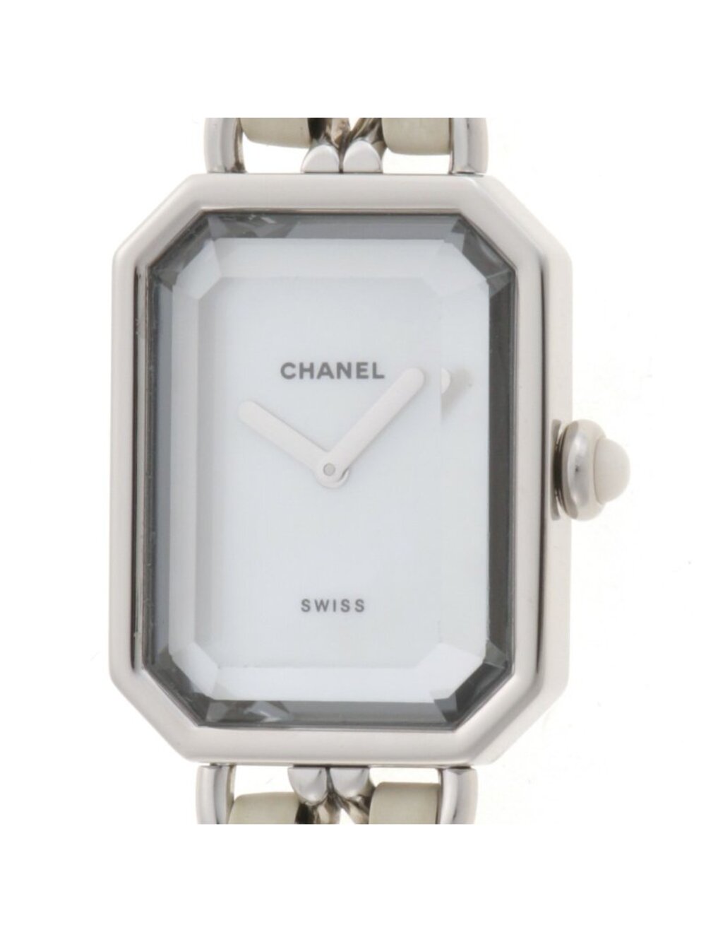 Chanel Premiere Watch Stainless Steel Leather White Shell Dial Quartz